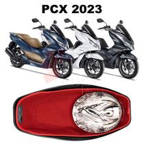 Forração Honda Pcx Dlx 2023 Acessório Forro Baú Vermelho
