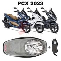 Forração Honda Pcx Dlx 2023 Baú Forro Cinza + Guidão