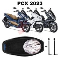 Forração Honda Pcx Dlx 2023 Forro Baú Preto + 2 Antenas