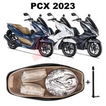 Forração Honda Pcx Dlx 2023 Forro Premium Bege + 1 Antena