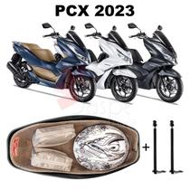 Forração Honda Pcx Dlx 2023 Forro Premium Bege + 2 Antenas