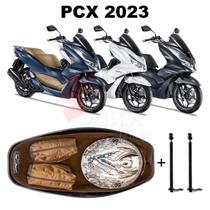Forração Honda Pcx Dlx 2023 Forro Premium Marrom + 2 Antenas