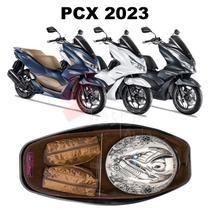 Forração Honda Pcx Dlx 2023 Forro Premium Marrom + Divisória