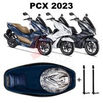 Forração Honda Pcx Dlx 2023 Forro Standard Azul + 2 Antenas
