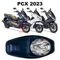 Forração Honda Pcx Dlx 2023 Forro Standard Azul + Divisória