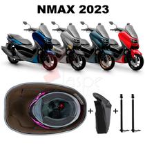 Forração Nmax 2023 Connected Forro Marrom Guidão + 2 Antenas