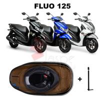 Forração Yamaha Fluo 125 Baú Forro Marrom Scooter + 1 Antena