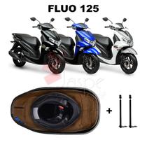 Forração Yamaha Fluo 125 Baú Forro Scooter Marrom + 2 Antena