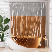Forro de cortina de chuveiro AmazerBath 100% EVA 180x180cm cinza e âmbar Forro de cortina de chuveiro AmazerBath 100% EVA 180x180cm cinza e âmbar