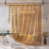 Forro de cortina de chuveiro AmazerBath EVA Clear Laranja-Marrom 180x180cm