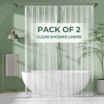 Forro de cortina de chuveiro AmazerBath Extra Long 180x240cm, pacote com 2