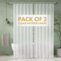 Forro de cortina de chuveiro AmazerBath Extra Long 180x240cm, pacote com 2