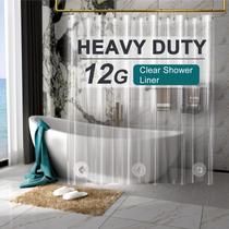 Forro de cortina de chuveiro AmazerBath Heavy Duty 12 Gauge Clear