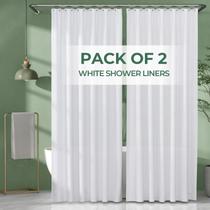 Forro de cortina de chuveiro AmazerBath, pacote com 2, 180 x 240 cm, branco PEVA Forro de cortina de chuveiro AmazerBath, pacote com 2, 180 x 240 cm, branco PEVA