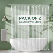 Forro de cortina de chuveiro AmazerBath, pacote com 2 unidades de plástico PEVA, transparente