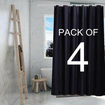 Forro de cortina de chuveiro TIKABC Black, pacote com 4, 180x180cm PEVA 4G Forro de cortina de chuveiro TIKABC Black, pacote com 4, 180x180cm PEVA 4G