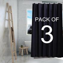 Forro de cortina de chuveiro TIKABC preto 4G PEVA impermeável 180x180cm Forro de cortina de chuveiro TIKABC preto 4G PEVA impermeável 180x180cm