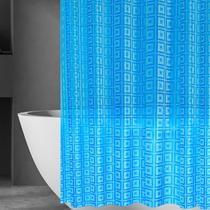 Forro de cortina de chuveiro ZEMAHOME 3D azul geométrico 180x180cm