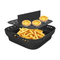 Forro de fritadeira de ar comprimido com almofada divisória, antiaderente de silicone, seguro para alimentos