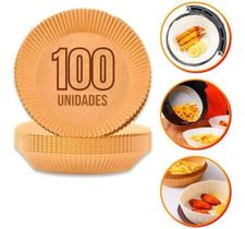 Forro De Papel 100 unidades Tapete Forma Kit Airfryer Microondas Forno