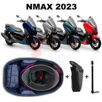 Forro Nmax 2023 Connected Premium Azul + Guidão + 1 Antena