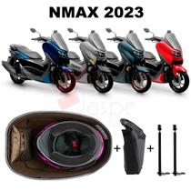 Forro Nmax 2023 Connected Standard Marrom Guidão + 2 Antenas