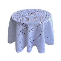 Forro P/ Mesa Redonda Cor Branca Rechilieu Caseado 150x 150