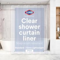 Forro para Cortina de Ducha Clorox 70"x72" Impermeable Paquete de 2 Forro para Cortina de Ducha Clorox 70"x72" Impermeable Paquete de 2