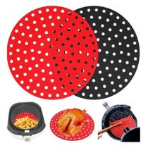 Forro Protetor Silicone Air Fryer Fritadeira Assadeira Forno Forma 19cm Redondo