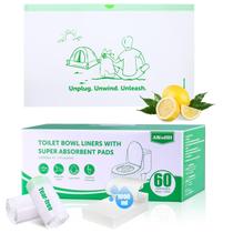 Forros de banheiro AWohh, pacote com 60 almofadas absorventes com aroma de limão