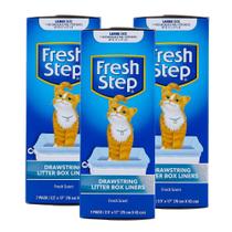 Forros de caixa sanitária Fresh Step Drawstring Large, pacote com 3 Forros de caixa sanitária Fresh Step Drawstring Large, pacote com 3