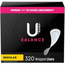 Forros de calcinha U da Kotex Balance Regular 320 unidades