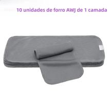 Forros De Fraldas Reutilizáveis Cinza Para Bebês 10pcs Forros De Fralda De Tecido Jersey Absorvente