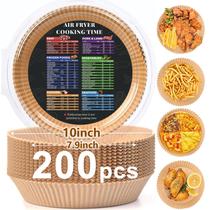 Forros de fritadeira Air Fryer Adhjito 200PCS descartáveis de 20 cm antiaderentes
