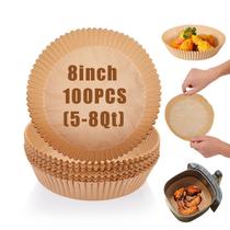 Forros de fritadeira Air Fryer Fondpen 8" 100PCS antiaderentes descartáveis Forros de fritadeira Air Fryer Fondpen 8" 100PCS antiaderentes descartáveis