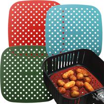 Forros de fritadeira Air Fryer Linda's Essentials Silicone 19 cm, pacote com 3
