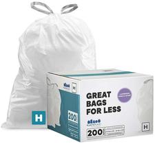 Forros de lata de lixo Plasticplace White Drawcordão 8-9 galões 200C Forros de lata de lixo Plasticplace White Drawcordão 8-9 galões 200C