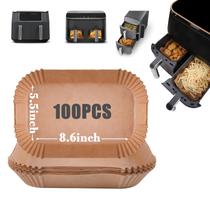 Forros de papel GOAUS Air Fryer 100 unidades retangulares descartáveis
