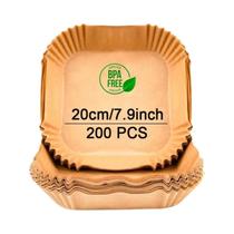 Forros De Papel Para Air Fryer Grande Quadrado 30-200 Peças Para Cosori 5'5/6'4 L 20cm 23cm XXL