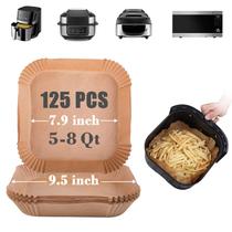 Forros de papel para fritadeira Air Fryer GOAUS Square descartáveis 5-8Qt x125 Forros de papel para fritadeira Air Fryer GOAUS Square descartáveis 5-8Qt x125