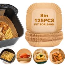 Forros de papel para fritadeira Air Fryer Vailnd 125 unidades de papel pergaminho de 20 cm Forros de papel para fritadeira Air Fryer Vailnd 125 unidades de papel pergaminho de 20 cm