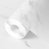 Forros de prateleira Hersvin EVA Tapetes de gaveta de 35,6 x 610 cm em mármore branco