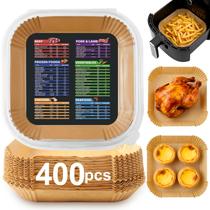 Forros para Air Fryer Adhjito 400 unidades 20 cm quadrados 5-8 qt