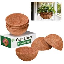 Forros para Cestos Suspensos Halatool 6 Unidades 36 cm Redondos de Fibra de Coco