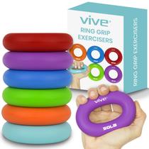 Fortalecedor de mãos Grip Ring Vive (pacote com 6) de silicone Fortalecedor de mãos Grip Ring Vive (pacote com 6) de silicone