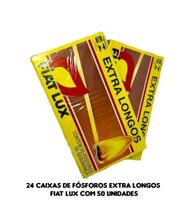 Fósforos Fiat Lux Extra Longos com 50 unds - Kit com 24 caixas