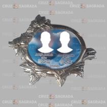 Foto em Porcelana 11x14 Túmulo Jazigo Lápide Cemitério com Moldura em Bronze