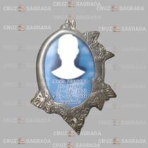 Foto em Porcelana 9x12 Túmulo Jazigo Lápide Cemitério com Moldura em Bronze
