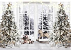 Foto: pano de fundo Alltten F107 White Christmas, vinil de 2,1 x 1,5 m