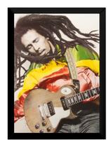 Foto Poster Com Moldura Rasta Bob Marley Quadro 44x32cm